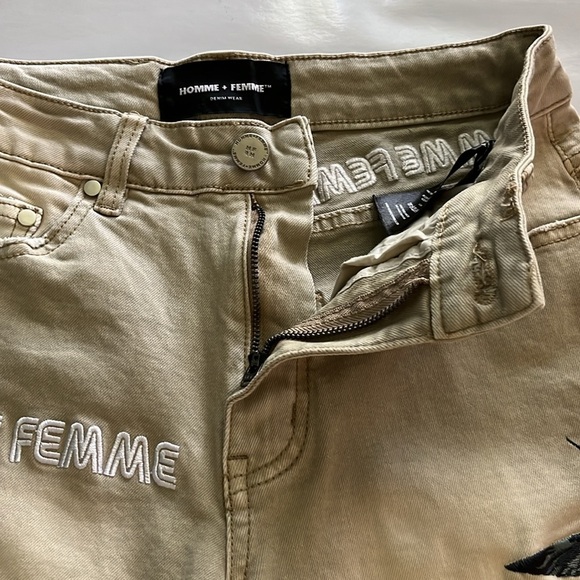 Homme + Femme Unisex Denim Wear Embroidered Shorts NWT Size 28 - Picture 16 of 16